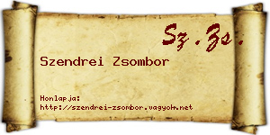 Szendrei Zsombor névjegykártya